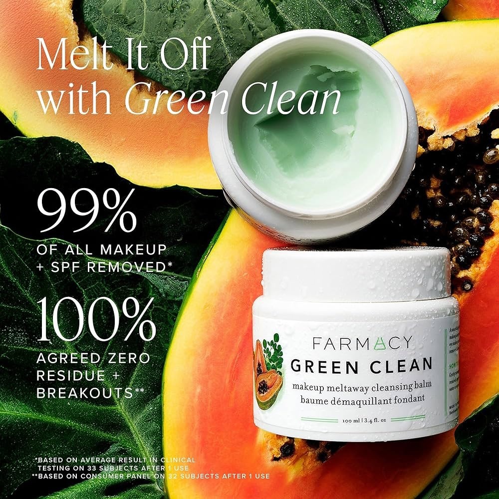 Farmacy Green Clean Oil Milk Papaya Makeup Meltaway Cleansing Balm - Picture 2 of 12